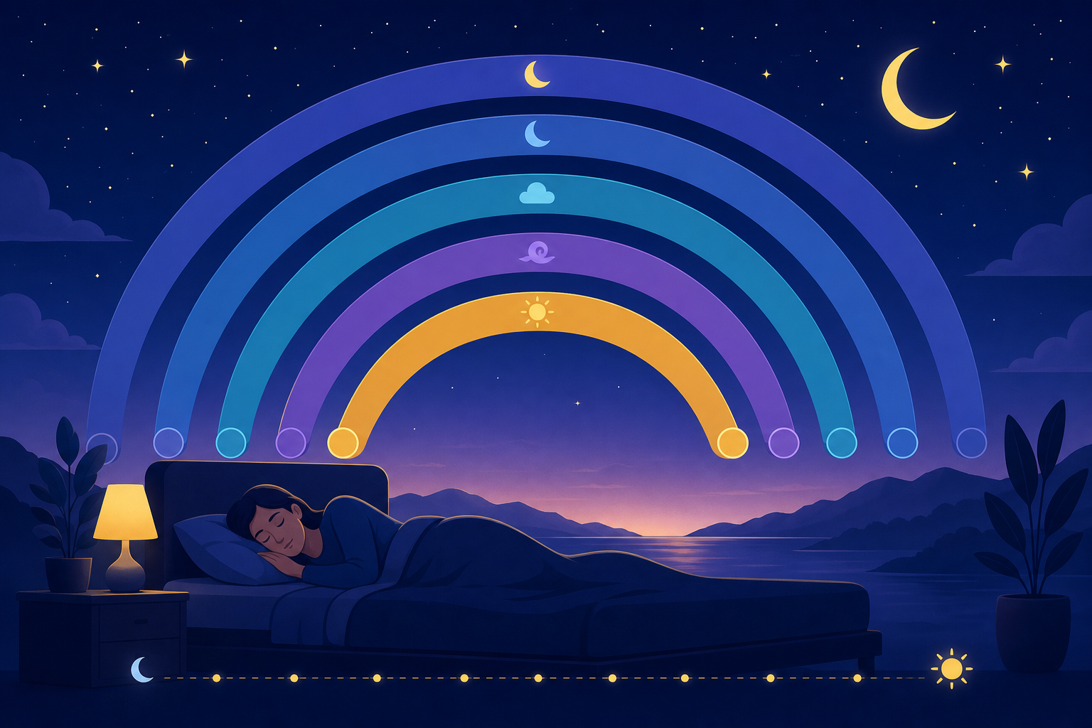 Sleep FAQ knowledge hub — a stylized brain surrounded by question marks and ZZZ sleep symbols